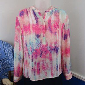 A.N.A Hi-Low Popover Tunic Roll-Tab Sleeve Blouse